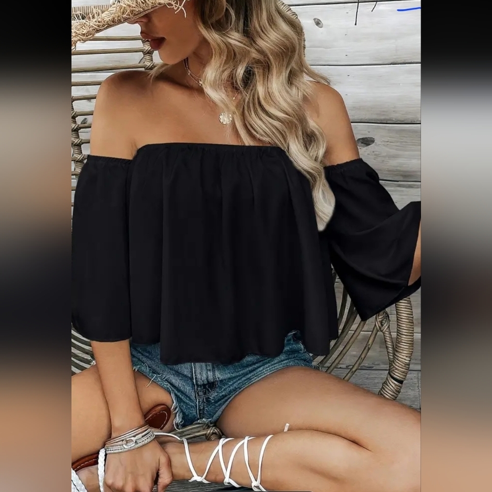 Black Off-Shoulder Top